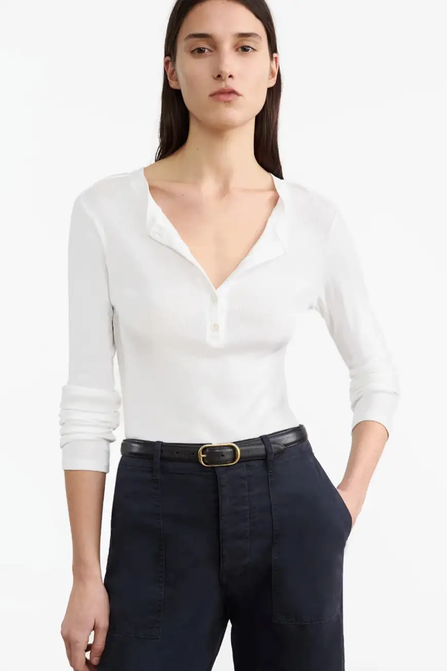 Boutique77 - חולצת טי Jordan Henley – 11304K65_WHITE – white – 1