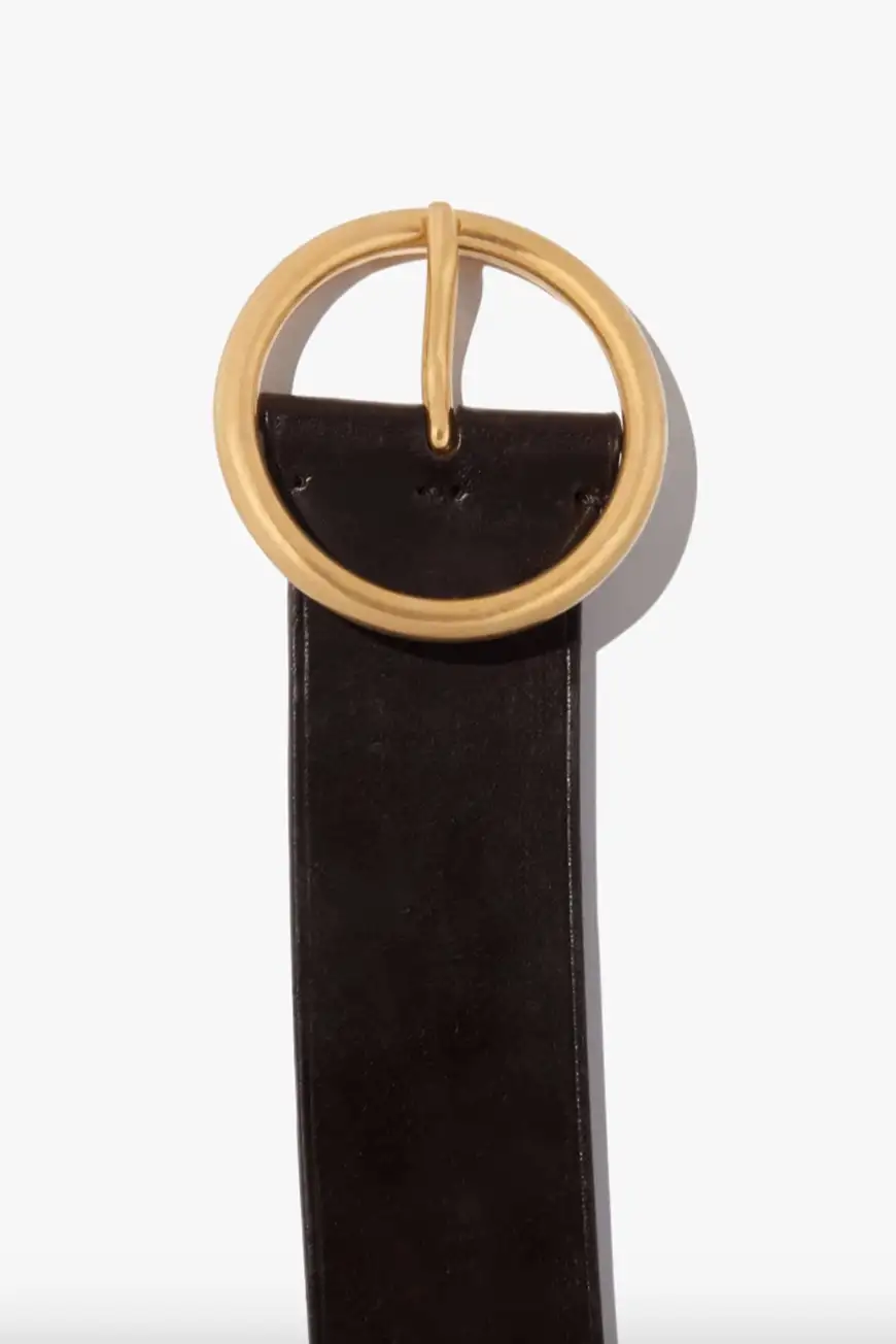 Boutique77 - חגורה Avery – 12815L38_DARK BROWN W/ANTIQUE BRASS BUCKLE – dark-brown-w-antique-brass-buckle – 2