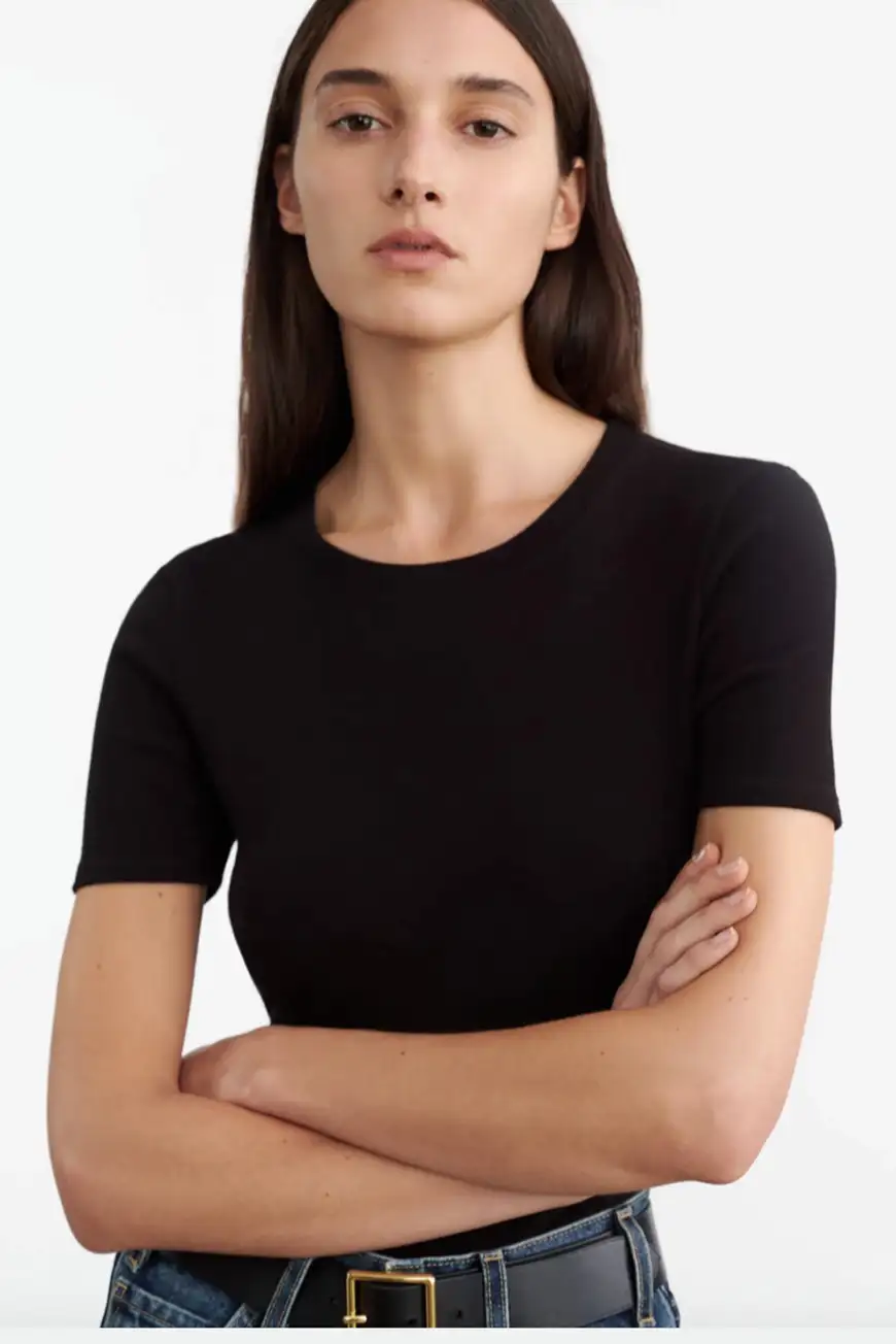 Boutique77 - חולצת טי Elin – 12863K156_BLACK – black – 1