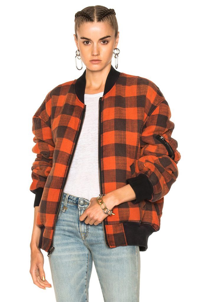 R13 DOUBLE PLAID FLIGHT JACKET Boutique77