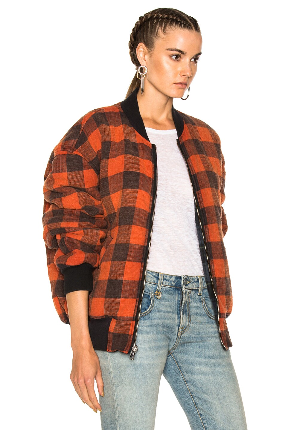 R13 DOUBLE PLAID FLIGHT JACKET Boutique77