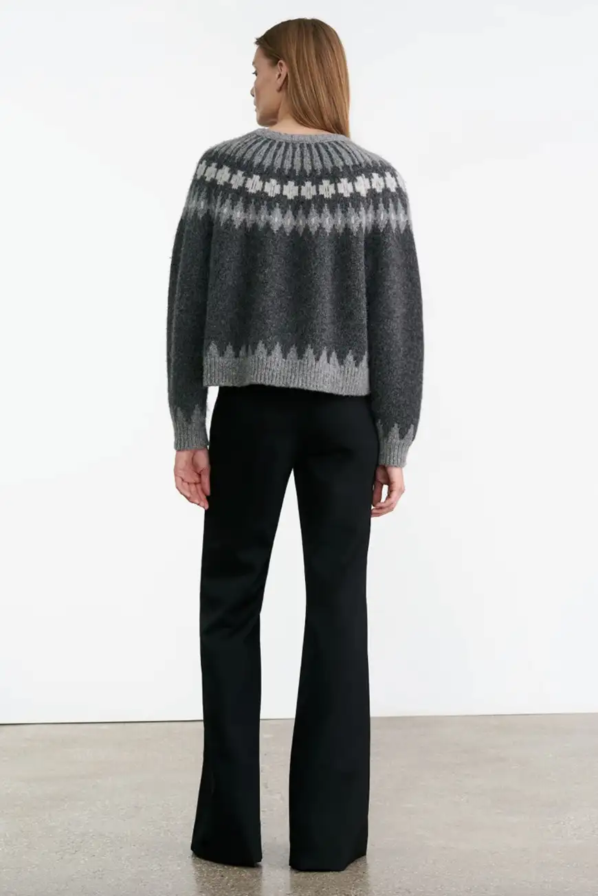 Boutique77 - סוודר Arleth – 81213Y003_GREY FAIR ISLE – grey-fair-isle – 2