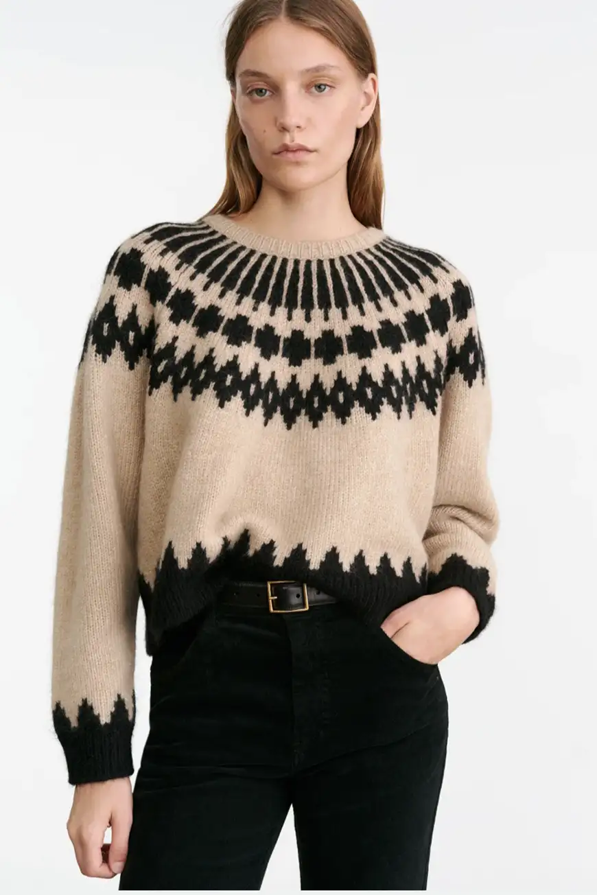 Boutique77 - סוודר Fern – 81265Y182_CARAMEL FAIRISLE – caramel-fairisle – 1