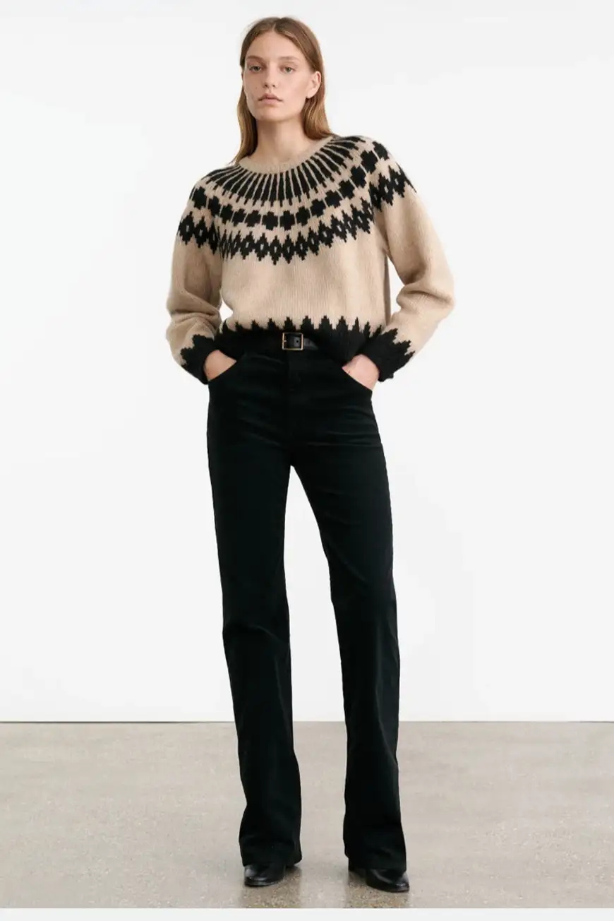 Boutique77 - סוודר Fern – 81265Y182_CARAMEL FAIRISLE – caramel-fairisle – 1