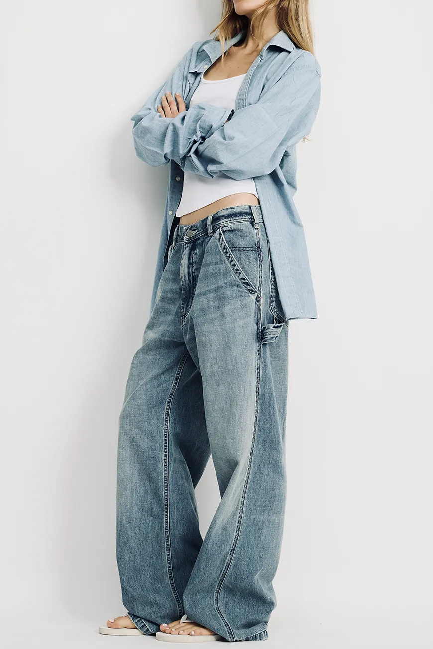 Boutique77 - ג’ינס Teri Wide Leg Carpenter – DSWD029D247A – holton-indigo – 1