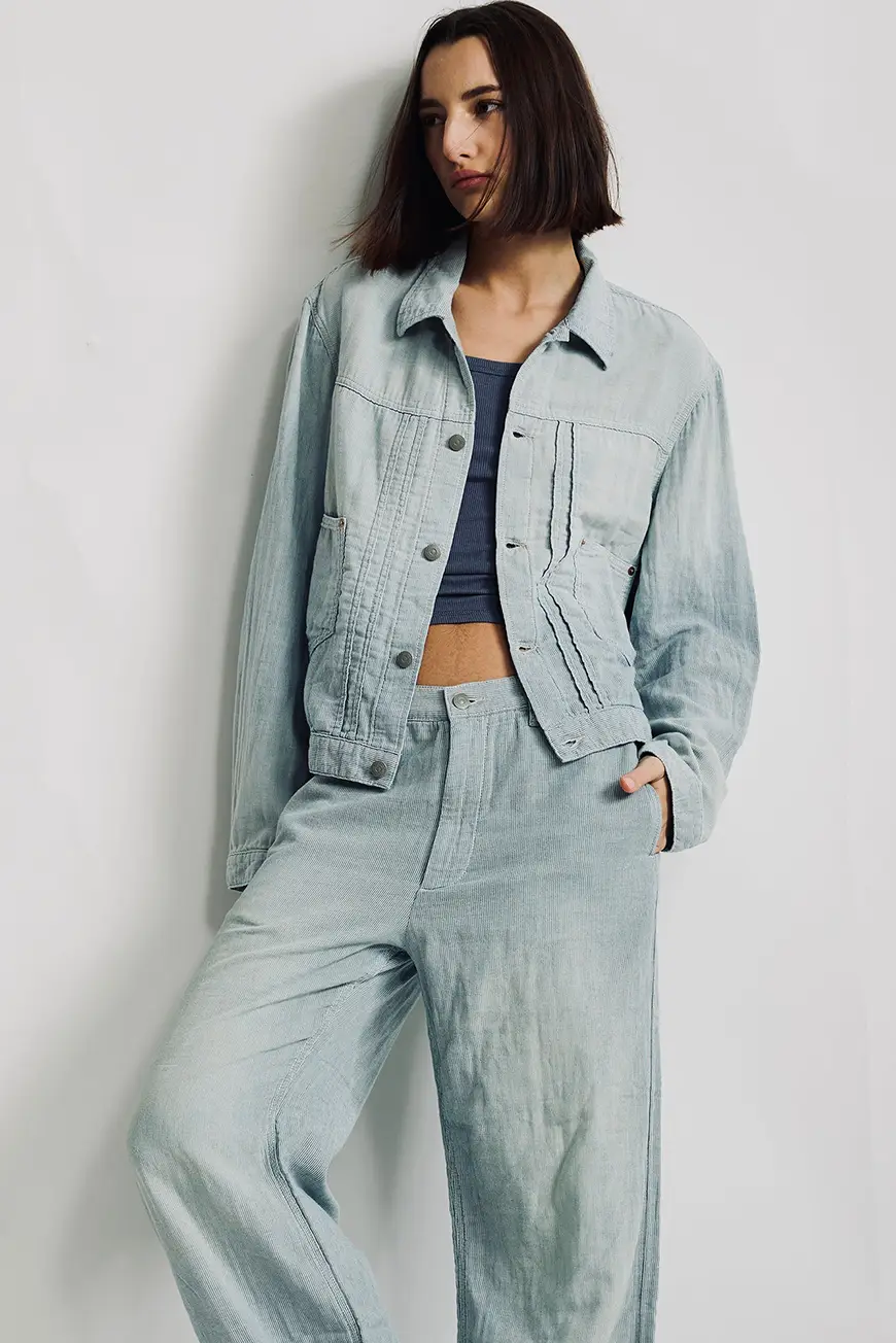Dswd400 D664a Double Cloth Indigo Stripe 1
