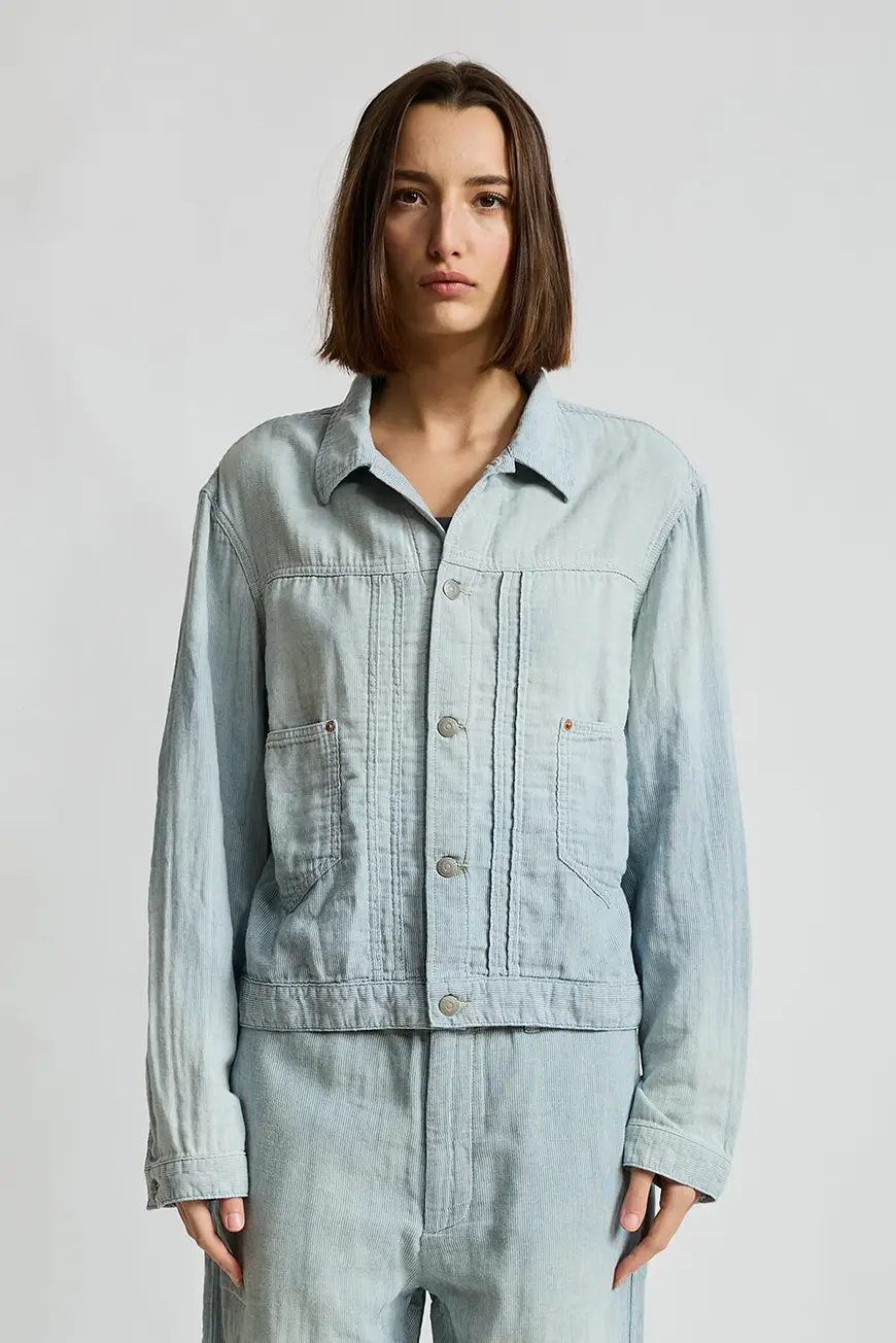 Dswd400 D664a Double Cloth Indigo Stripe 3