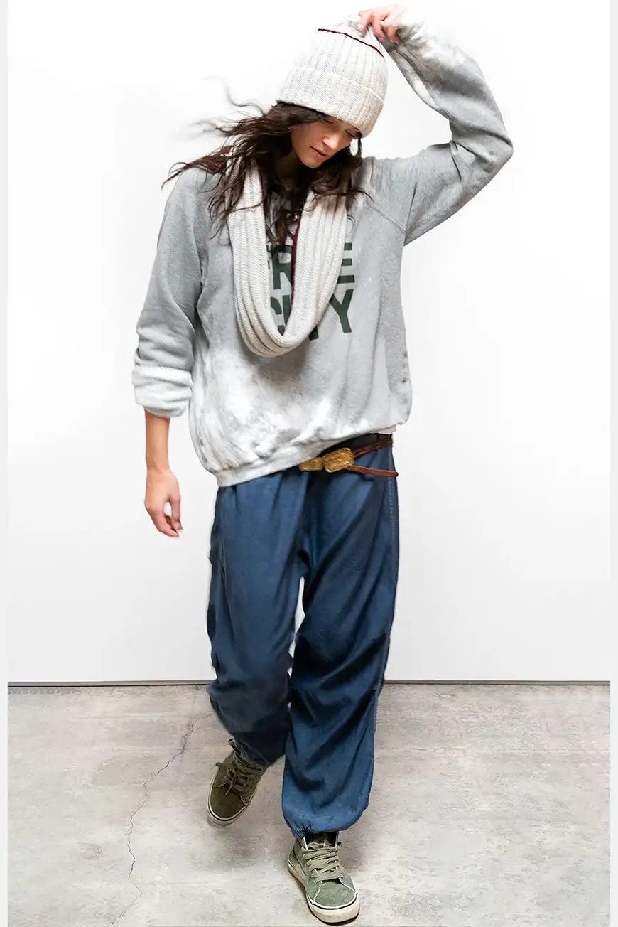 Boutique77 - סוודר  Bleached Raglan – FCTRAG109_HEATHER GREY – heather-grey – 1