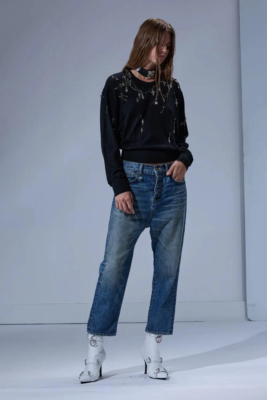 Boutique77 - ג'ינס Tailored Drop – R13W6452D344A – leo-blue – 1