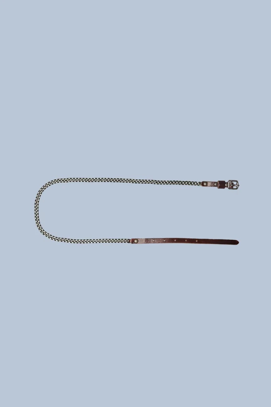 Boutique77 - חגורה Skinny Chain – R13WA067A009 – brown – 1