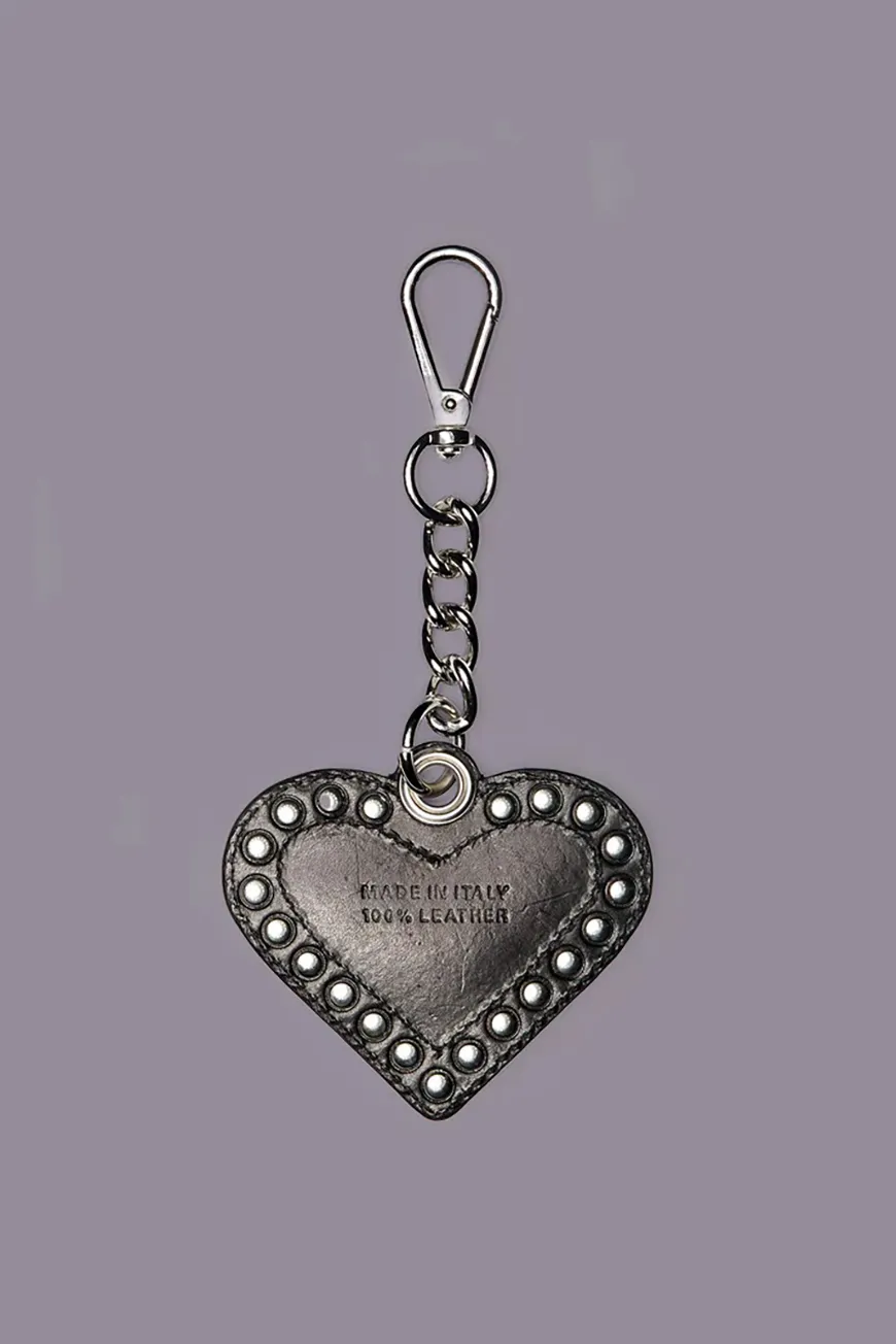 Boutique77 - מחזיק מפתחות Heart – R13WA081A082 – black-with-silver – 1