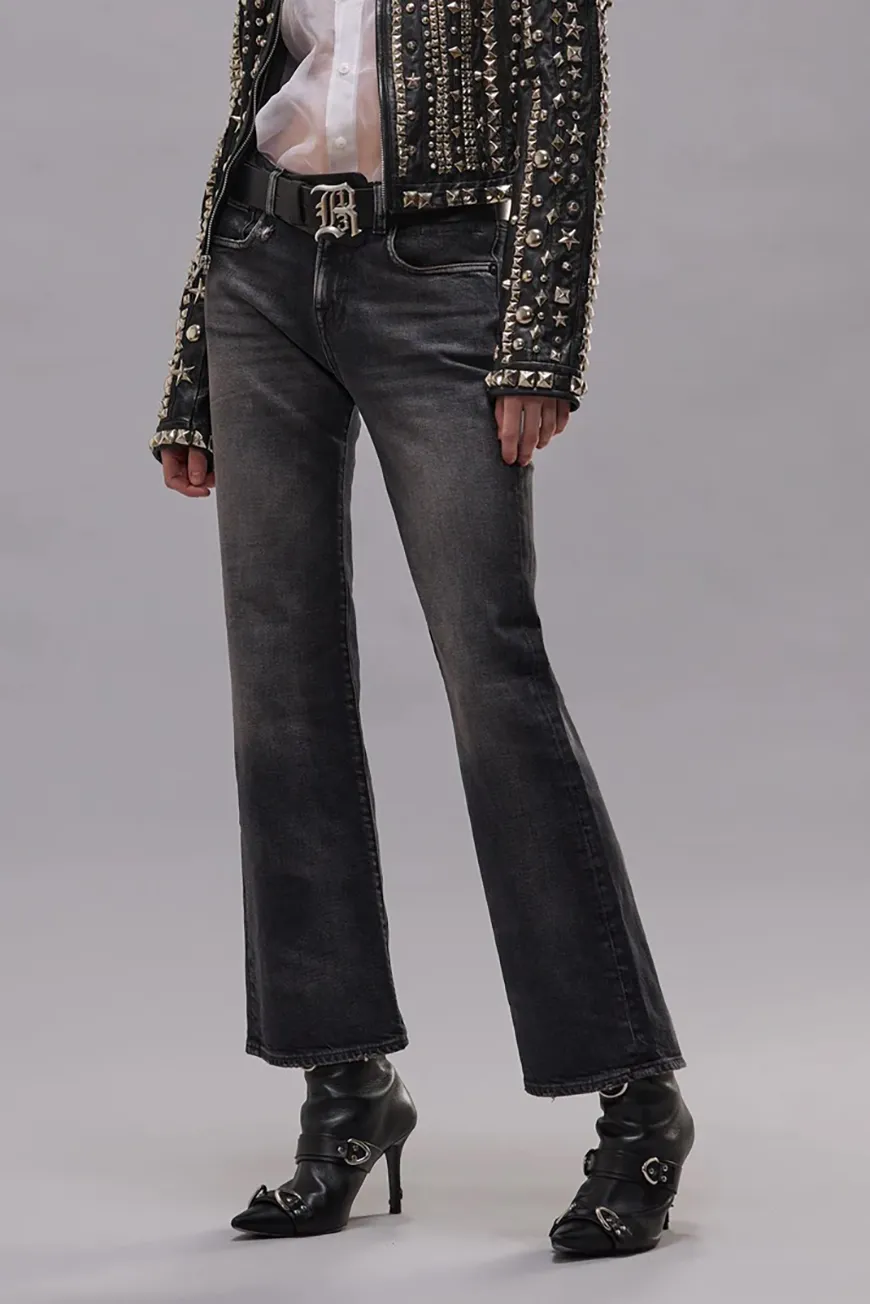 Boutique77 - ג’ינס Joan Cropped Flare – R13WD200D391A – essex-black-stretch – 1