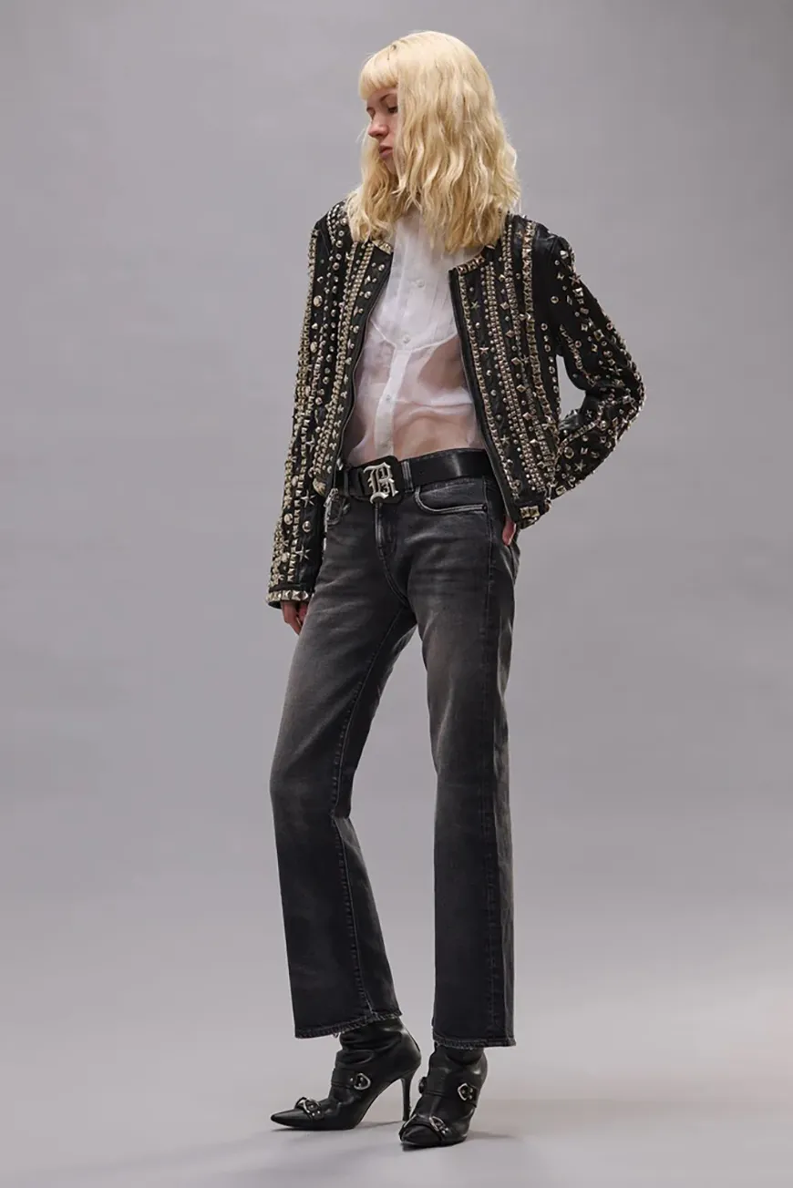 Boutique77 - ג’ינס Joan Cropped Flare – R13WD200D391A – essex-black-stretch – 1