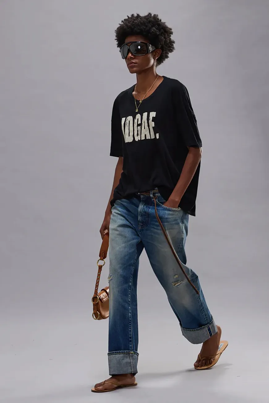 Boutique77 - חולצת טי I Don'T Give A F Relaxed – R13WK141K132A – black – 1