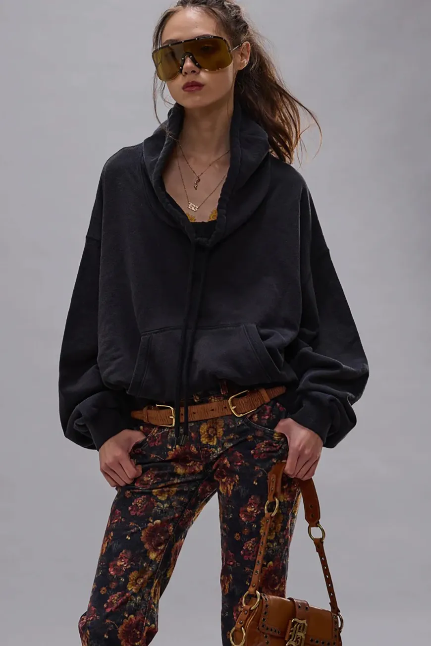 Boutique77 - סווטשירט Funnel Neck Cropped – R13WK255K001A – black – 1