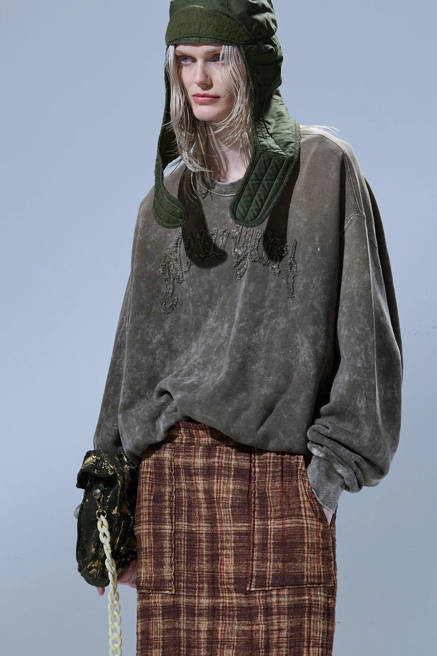 Boutique77 - סווטשירט New York Balloon – R13WK260001BT – acid-olive-green – 1