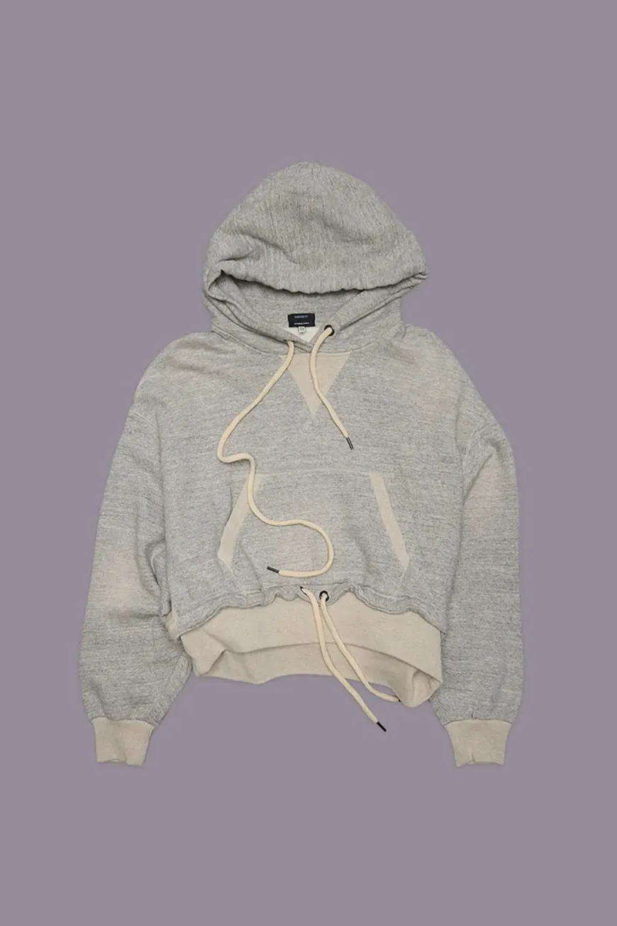 Boutique77 - קפוצ׳ון Cinched Hem Popover – R13WK333001BH – heather-grey-w-oatmeal – 3