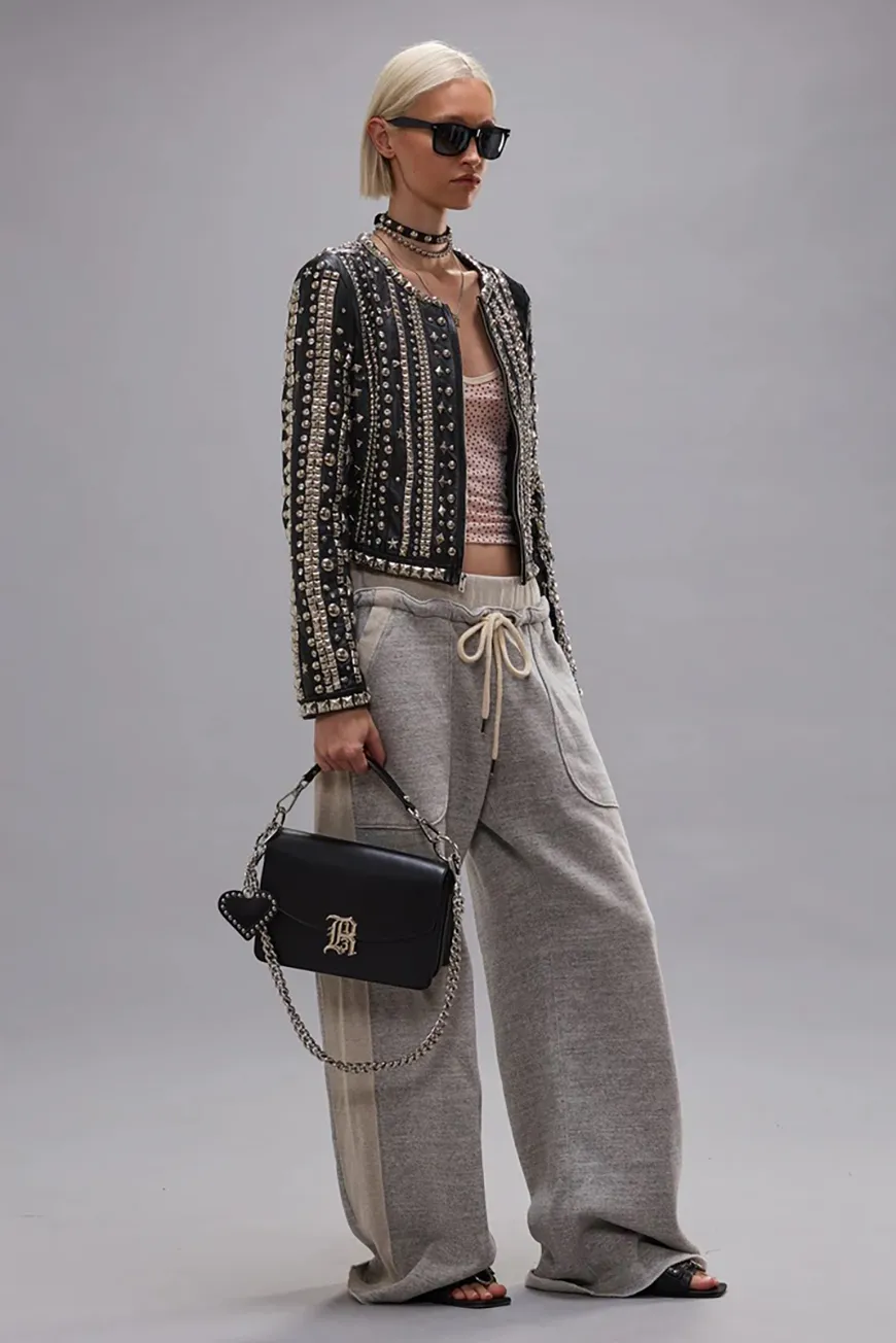 Boutique77 - מכנסיים Side Insert – R13WK334001BH – heather-grey-w-oatmeal – 1