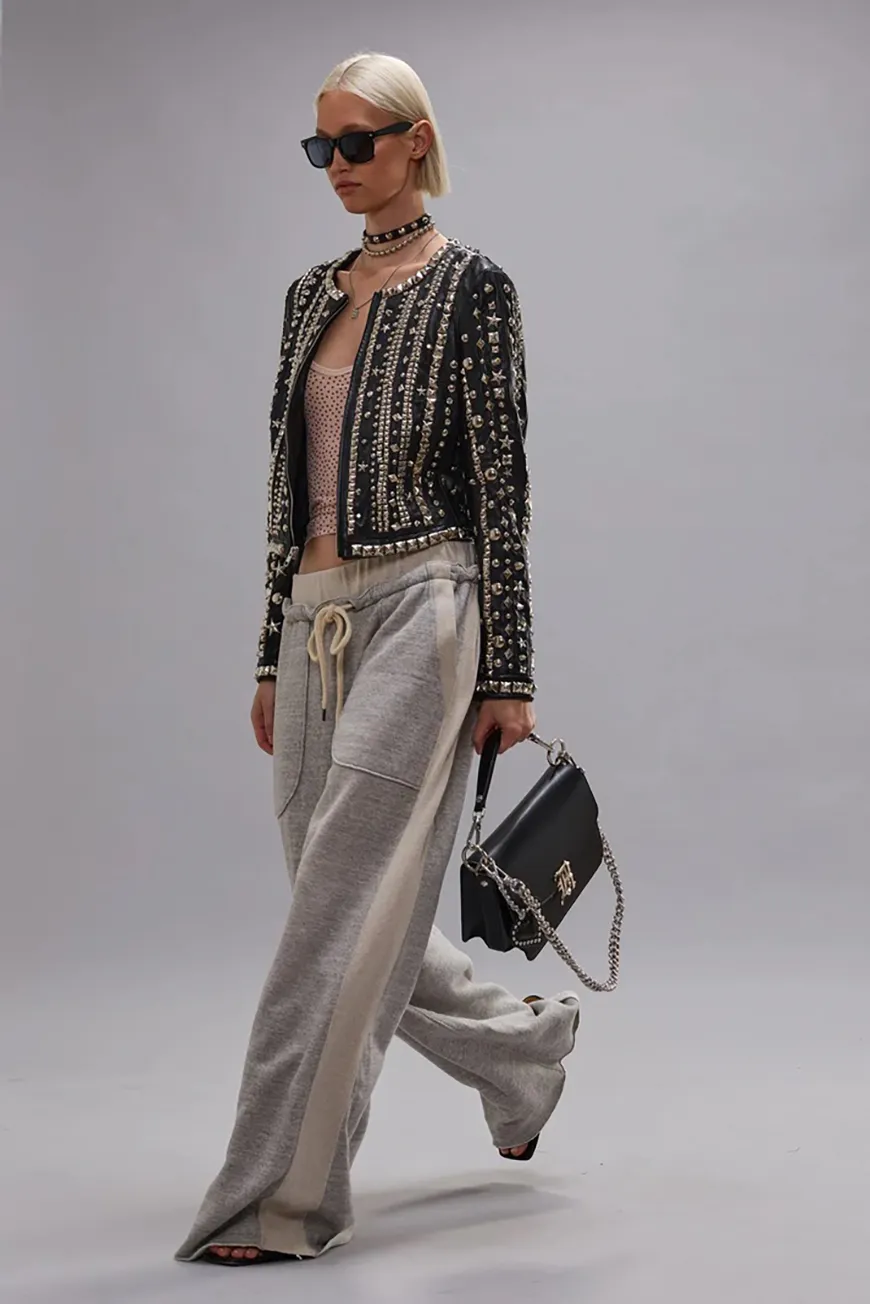 Boutique77 - מכנסיים Side Insert – R13WK334001BH – heather-grey-w-oatmeal – 1