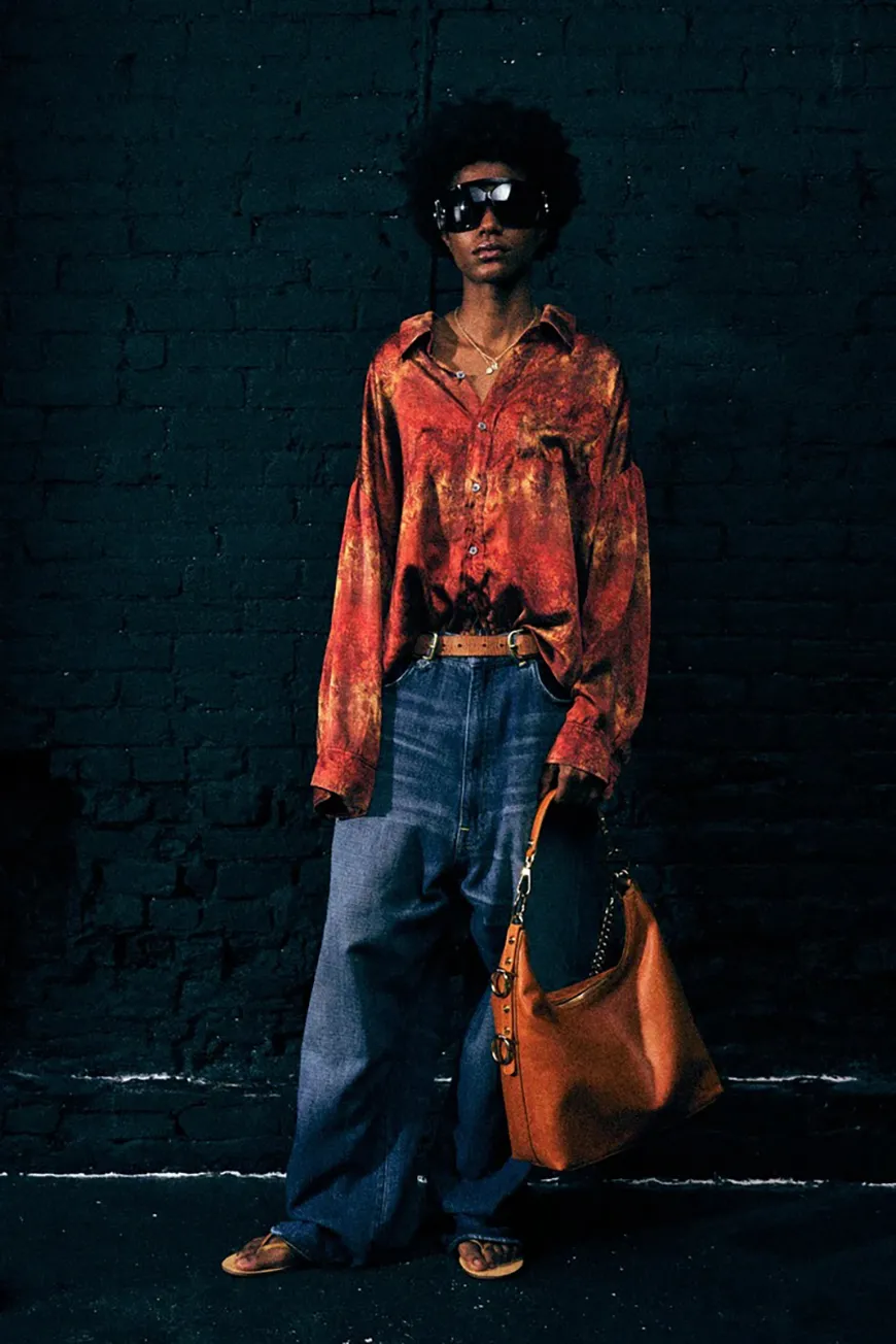 Boutique77 - חולצה Drop Neck – R13WR004R700B – multi-orange – 1