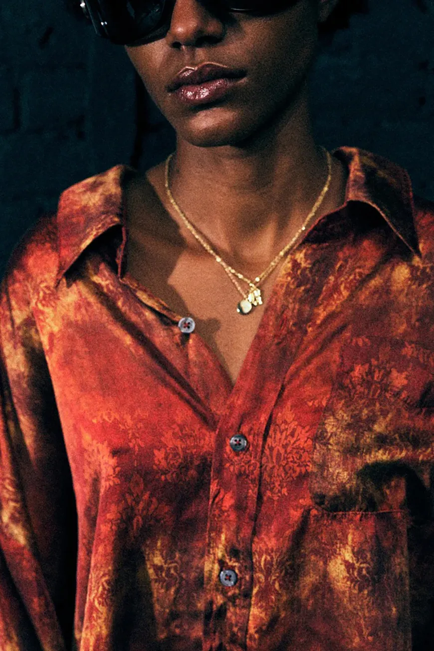 Boutique77 - חולצה Drop Neck – R13WR004R700B – multi-orange – 2