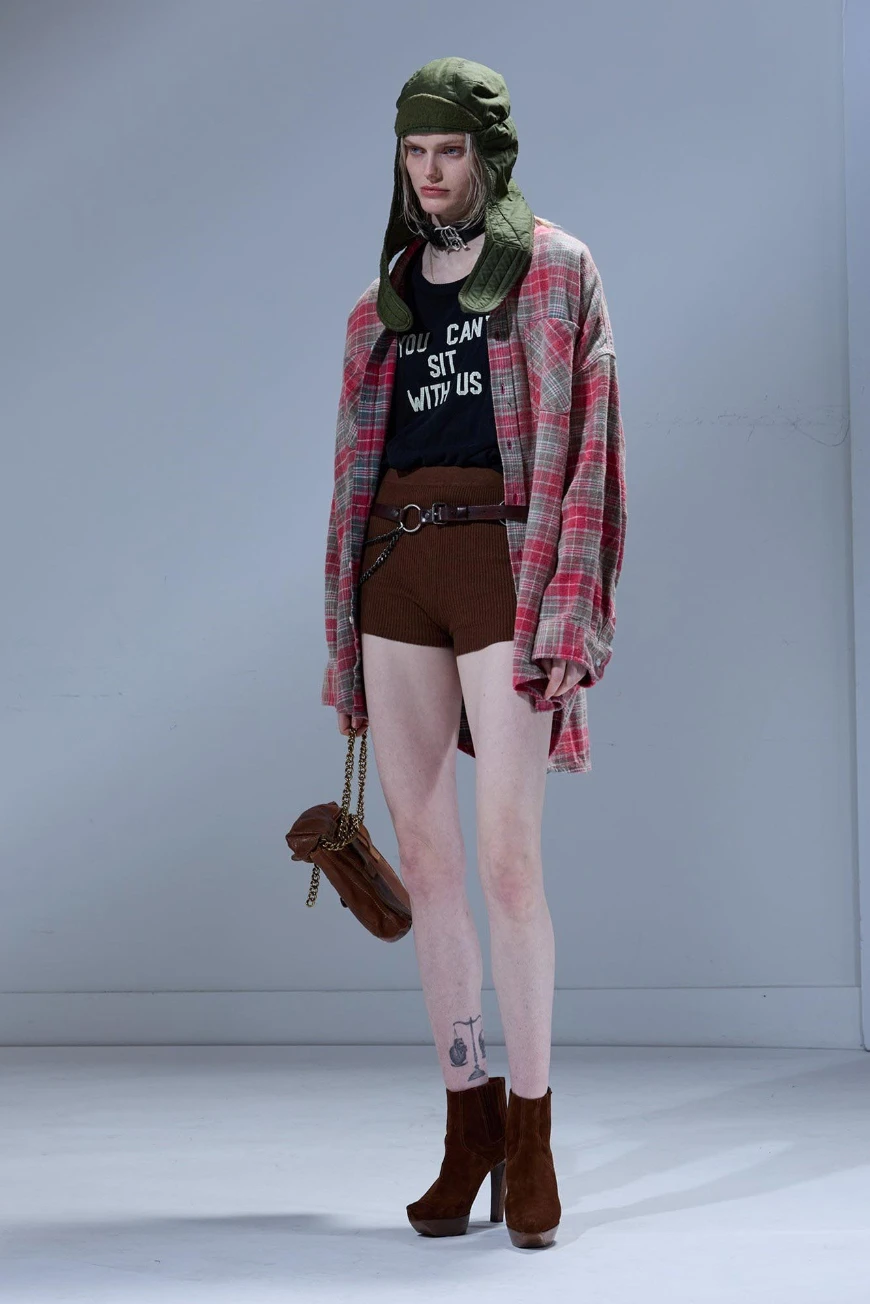 Boutique77 - חולצה Drop Neck – R13WR015R600B – pink-teal-plaid – 1