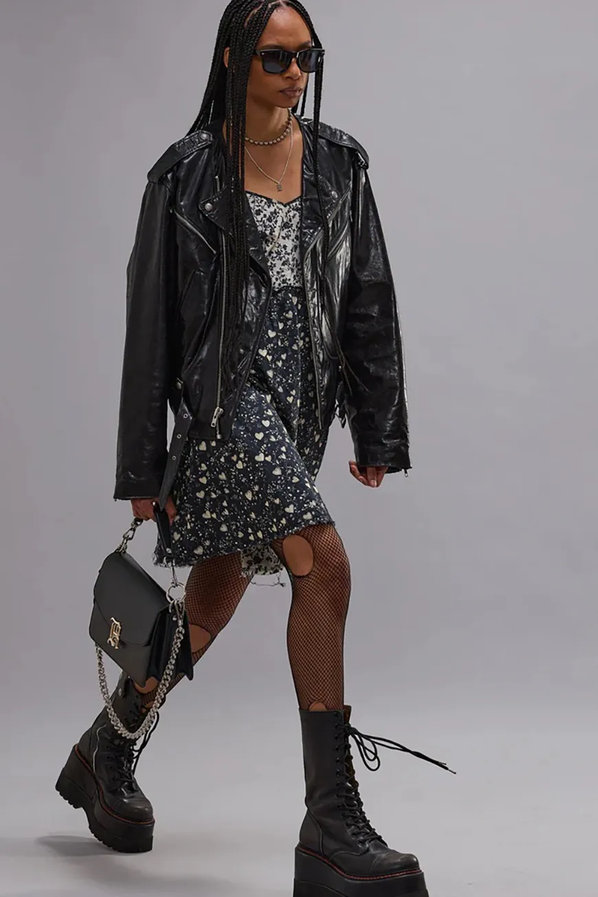 Boutique77 - ג’קט Crewneck Moto – R13WR546R674A – black – 2