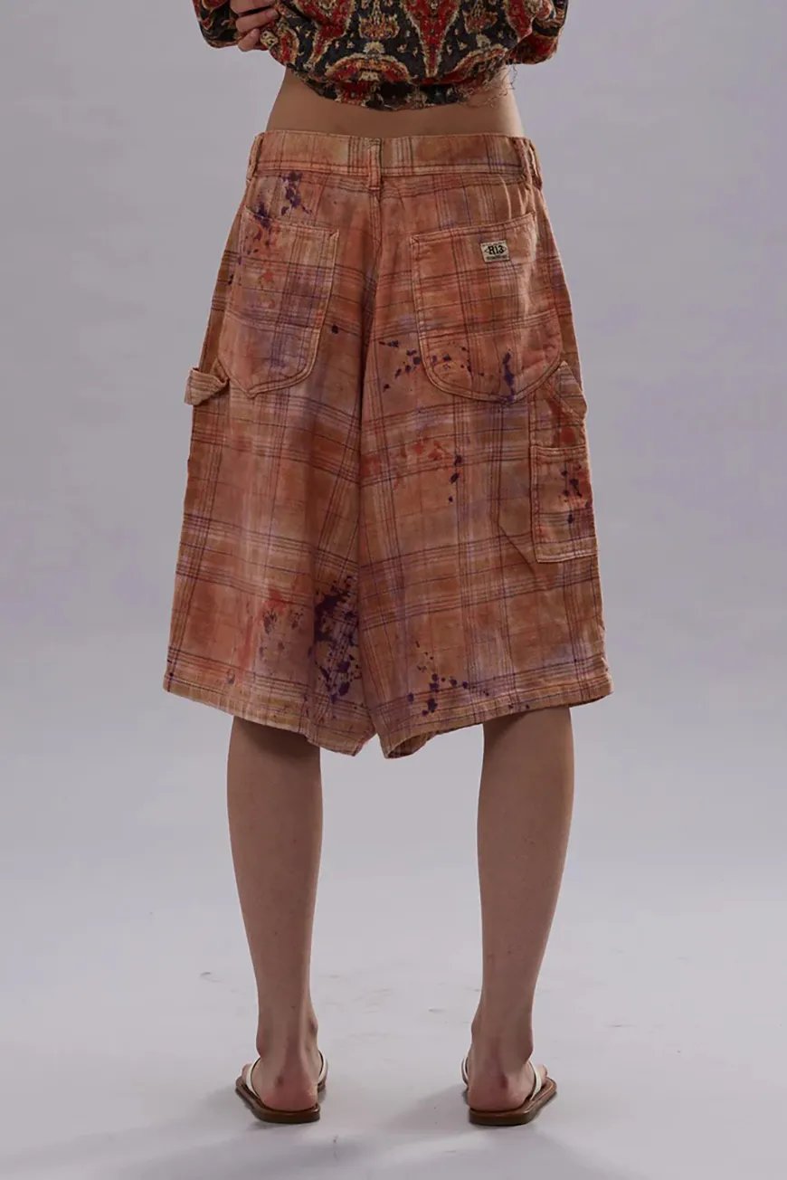 Boutique77 - מכנסיים קצרים Jesse Carpenter – R13WR553R654B – overdyed-orange-purple-plaid – 3