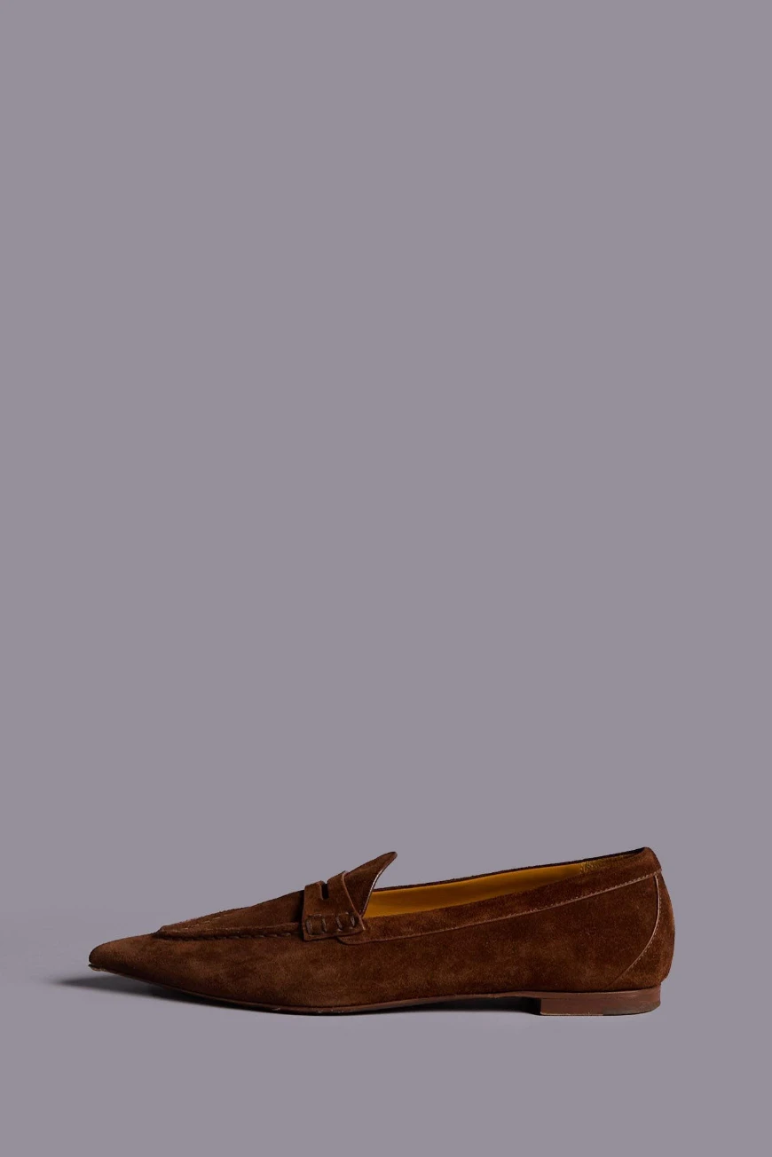 Boutique77 - נעליים Pointed Toe Loafer – R13WS073S080A – brown-suede – 1