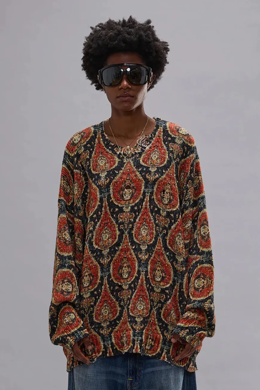Boutique77 - סוודר Printed Oversized – R13WY197Y250A – black-red-multicolor – 3