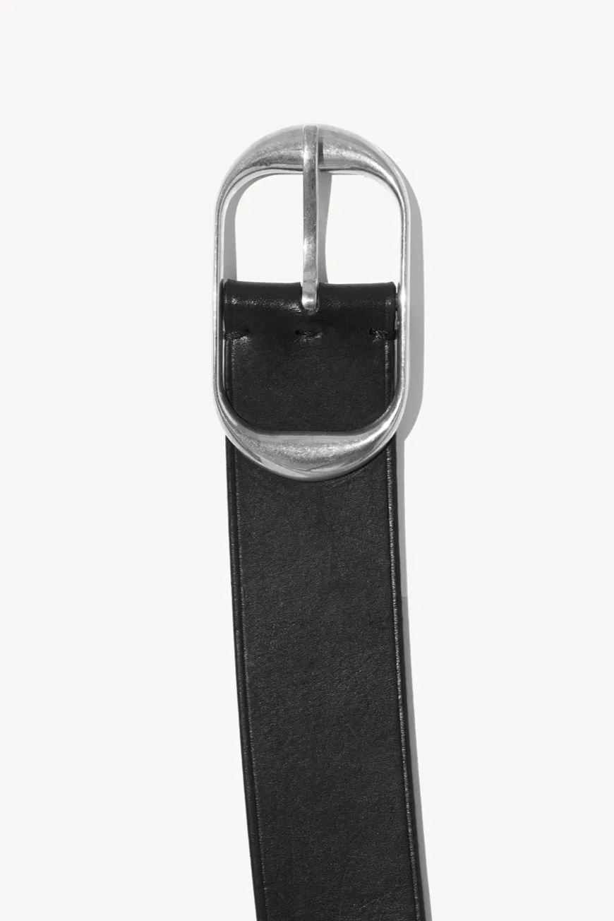 Wacc B0001 L38 Italian Vacchetta Nili Belt Black W Antique Silver Buckle 1b 4000x